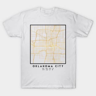 OKLAHOMA CITY STREET MAP ART T-Shirt